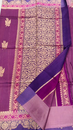 Purple Pure Katan Designer saree 02