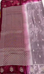 Grey n Wine Matka Silk with Satin Border Saree 14