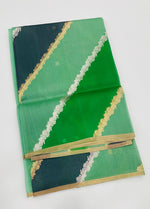 Green Pure Rangkart Kora Stripes Designer saree 02