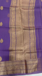 Light Purple Pure Kora Organza Antique saree 02