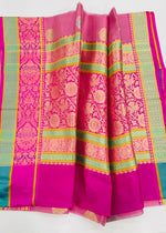 Pink Pure Kora Katan Designer saree 02