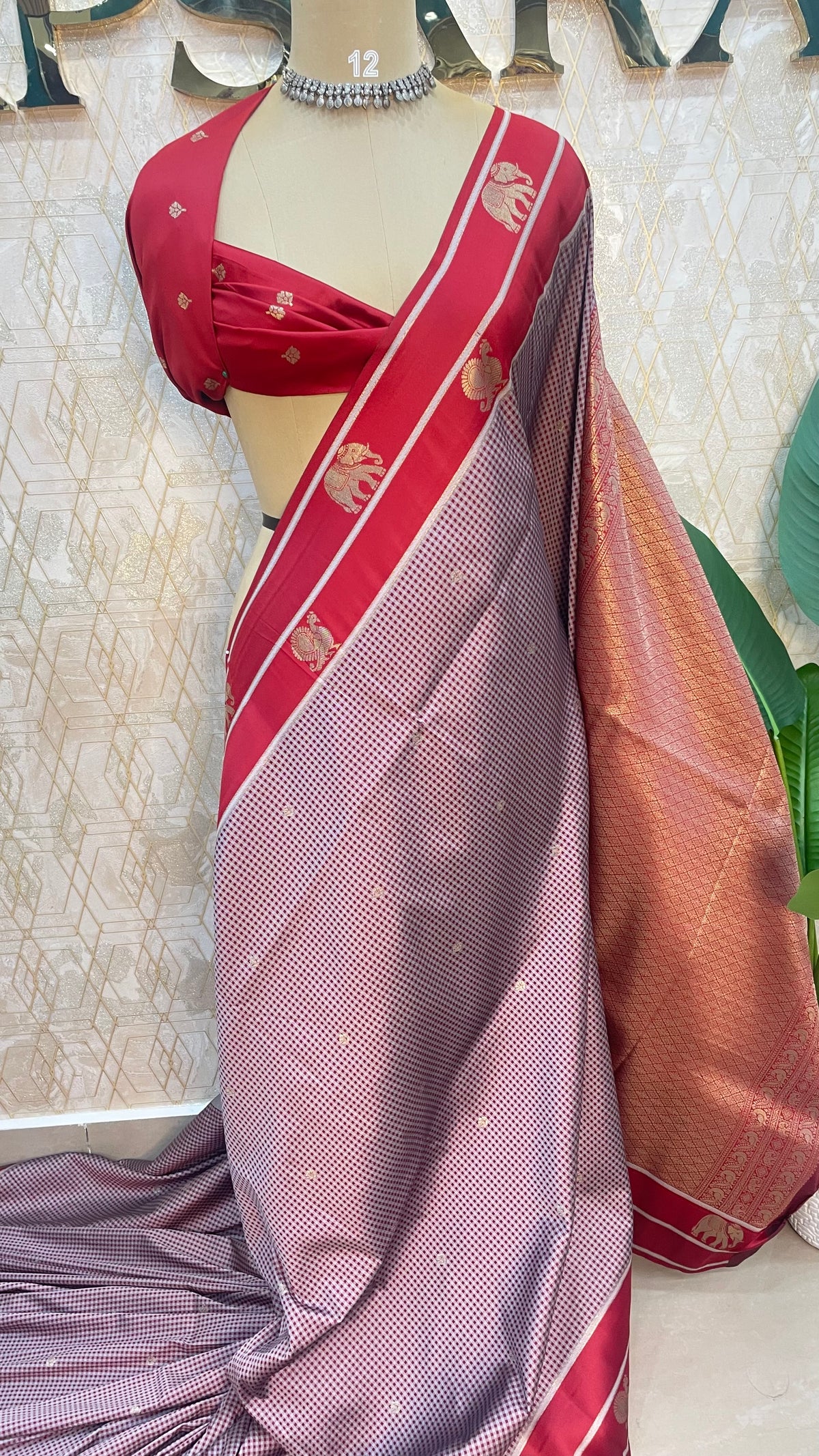 Purple n Red Semi Silk Saree 95