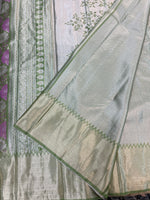 Green Brocade Semi Kanchi Tissue Saree 15