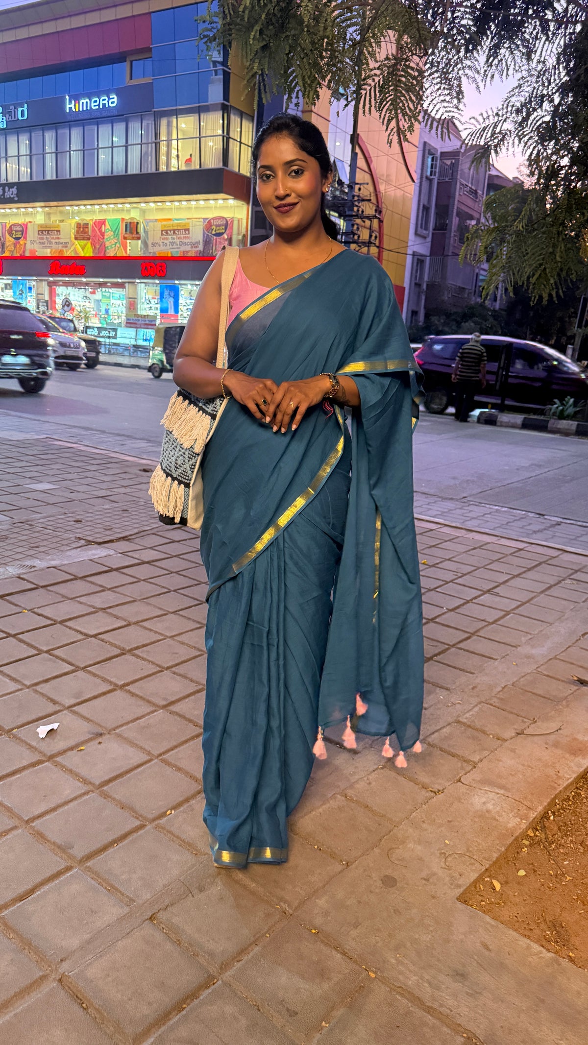 Blue Mul Cotton Saree 99