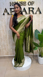 Green Banarasi Chinnon Crepe Saree 201
