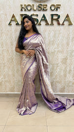 Purple Banarasi Soft Tissue Saree 30