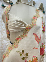 Cream Dola Crepe Silk Saree 25