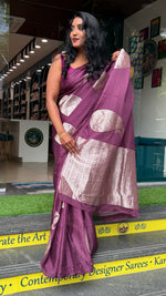 Wine Dola Crepe Silk Saree 25
