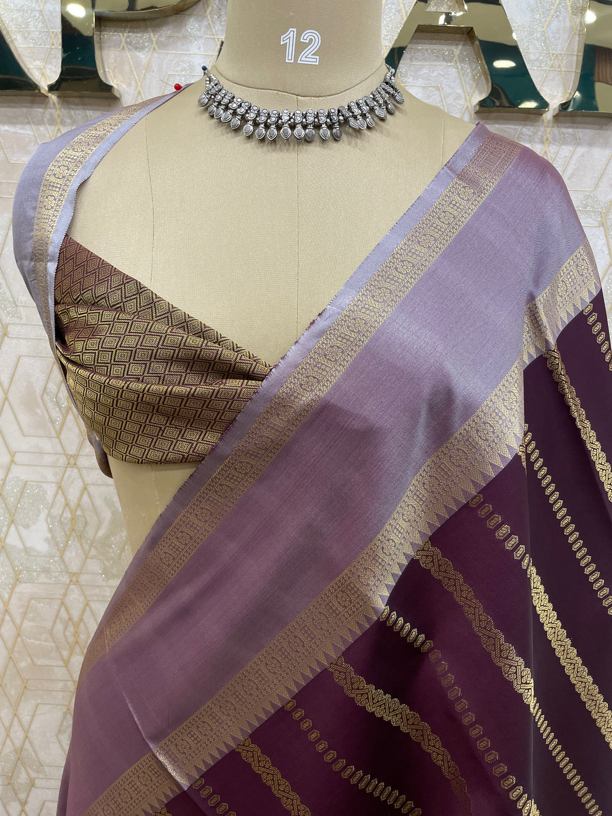 Wine Soft Silk Stripes Saree 48