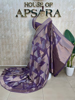 Mauve Purple Banarasi crepe saree 316