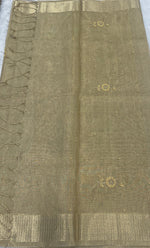 Gold Designer Embroidery Work Tissue Saree 09