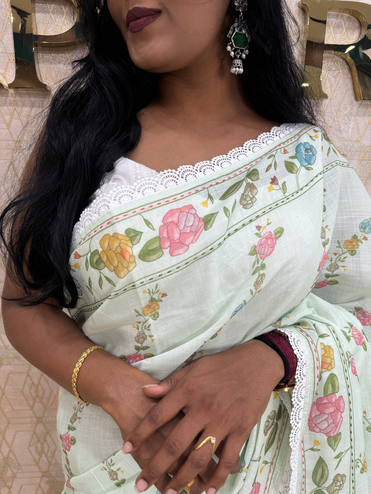 Pista Green Pure Cotton Saree 304