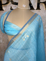 Blue Jute Lenin Saree 68
