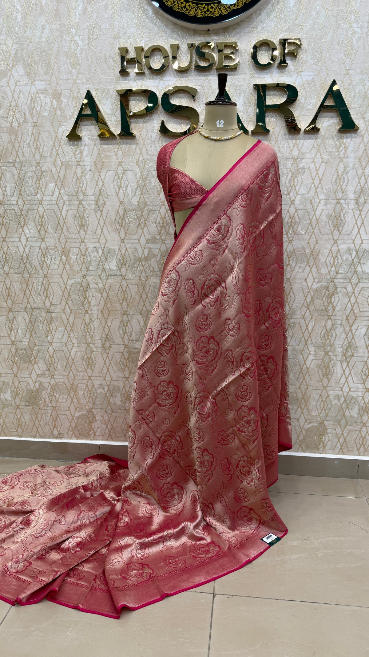 Pink Banarasi Soft Tissue Saree 30
