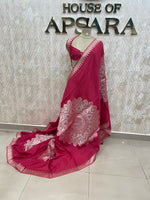 Pink Chiniya Crepe Saree 29