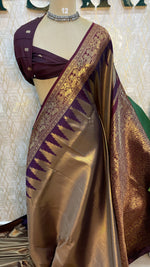 Gold n Pruple Semi Silk Saree 97