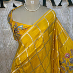 Yellow Pashmina Silk saree 315