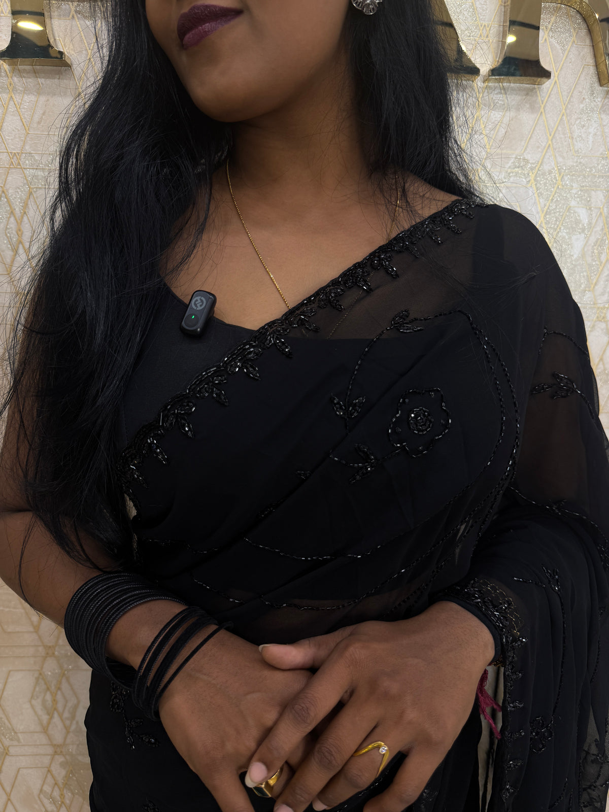 Black Katdana Work Designer Saree 90