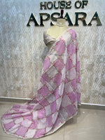 Pink Soft Tissue Embroidery Saree 64