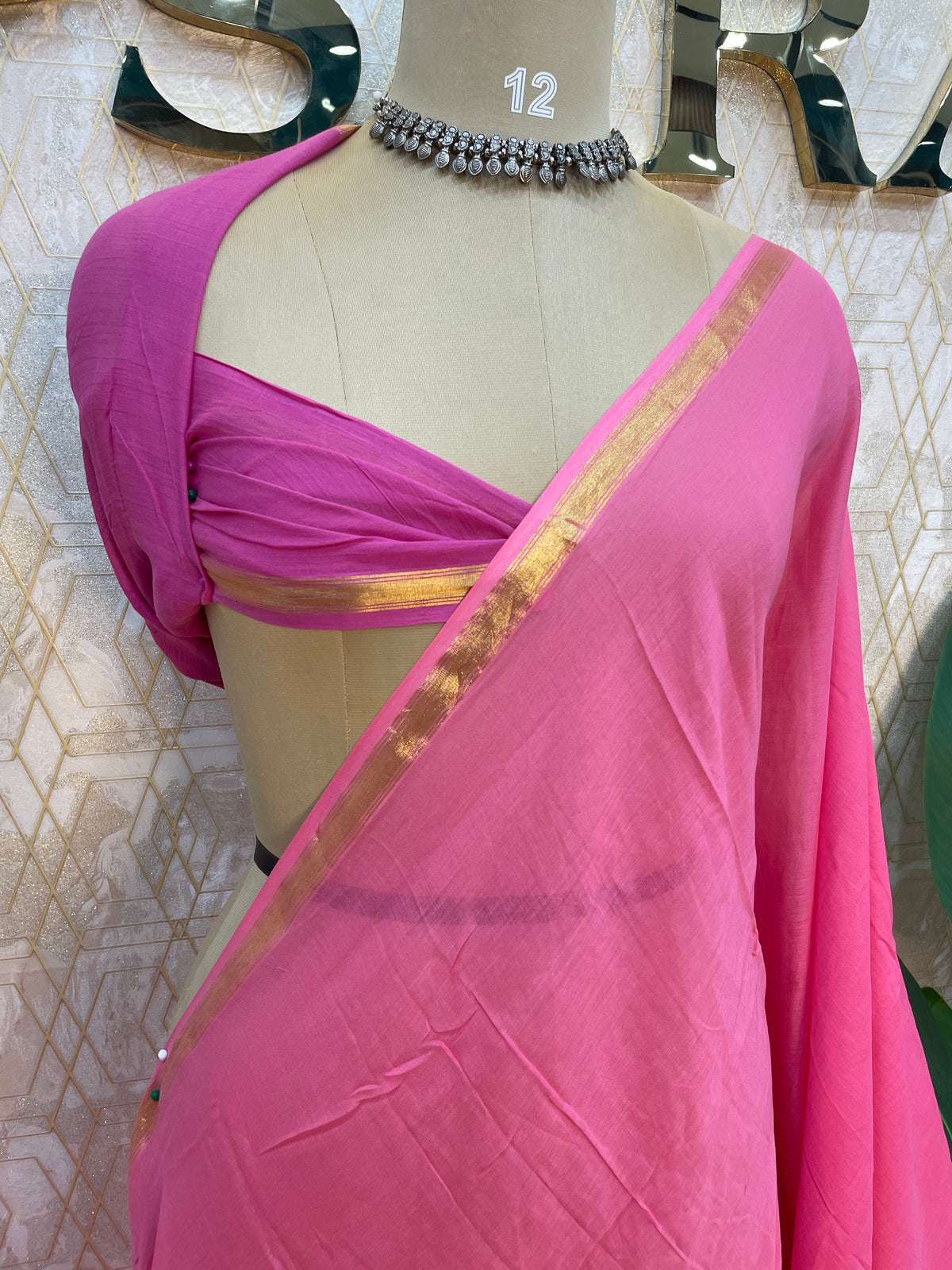 Pink Mul Cotton Saree 101