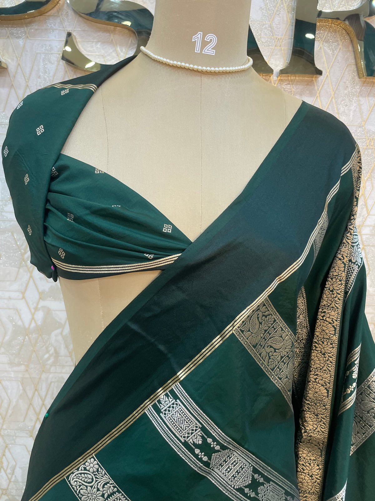 Bottle Green Soft Silk Banarasi Saree 108