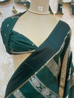 Bottle Green Soft Silk Banarasi Saree 108
