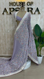 Lavender Handwork Designer Partyware Saree 97