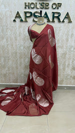 Rust Orange Dola Crepe Silk Saree 25