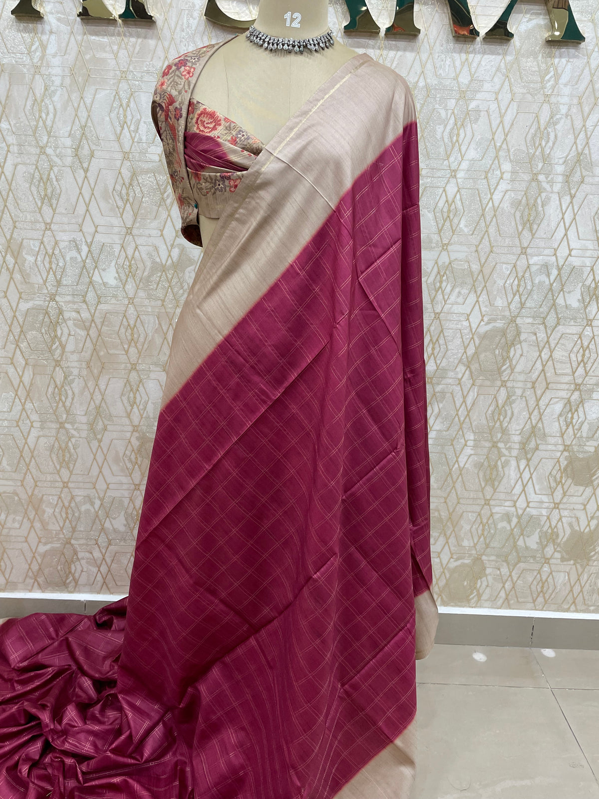 Pink Raw Silk Saree 51