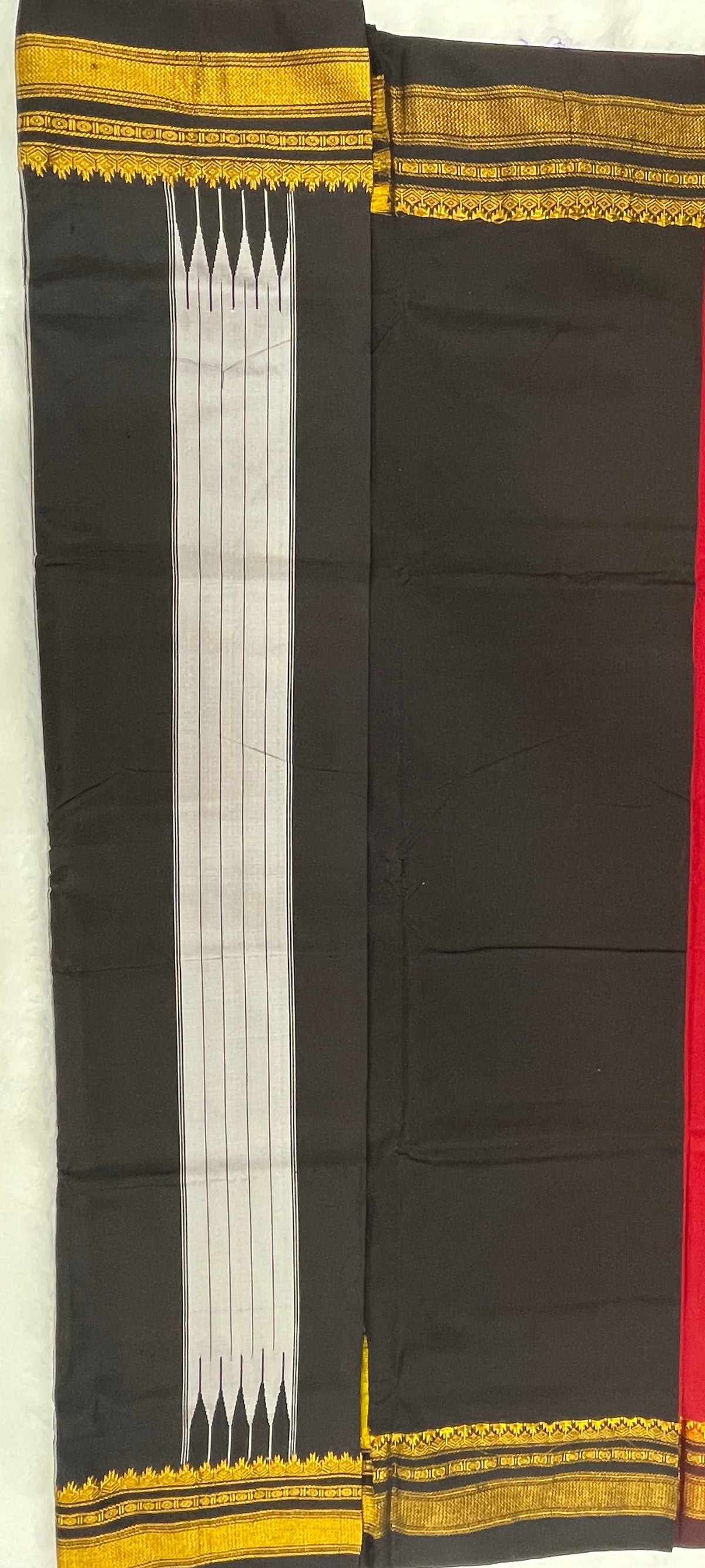 Red n Black Cotton Silk Ilkal Saree 10