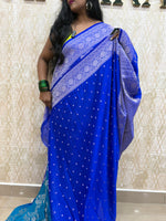 Blue Khadi Georgette Saree 26
