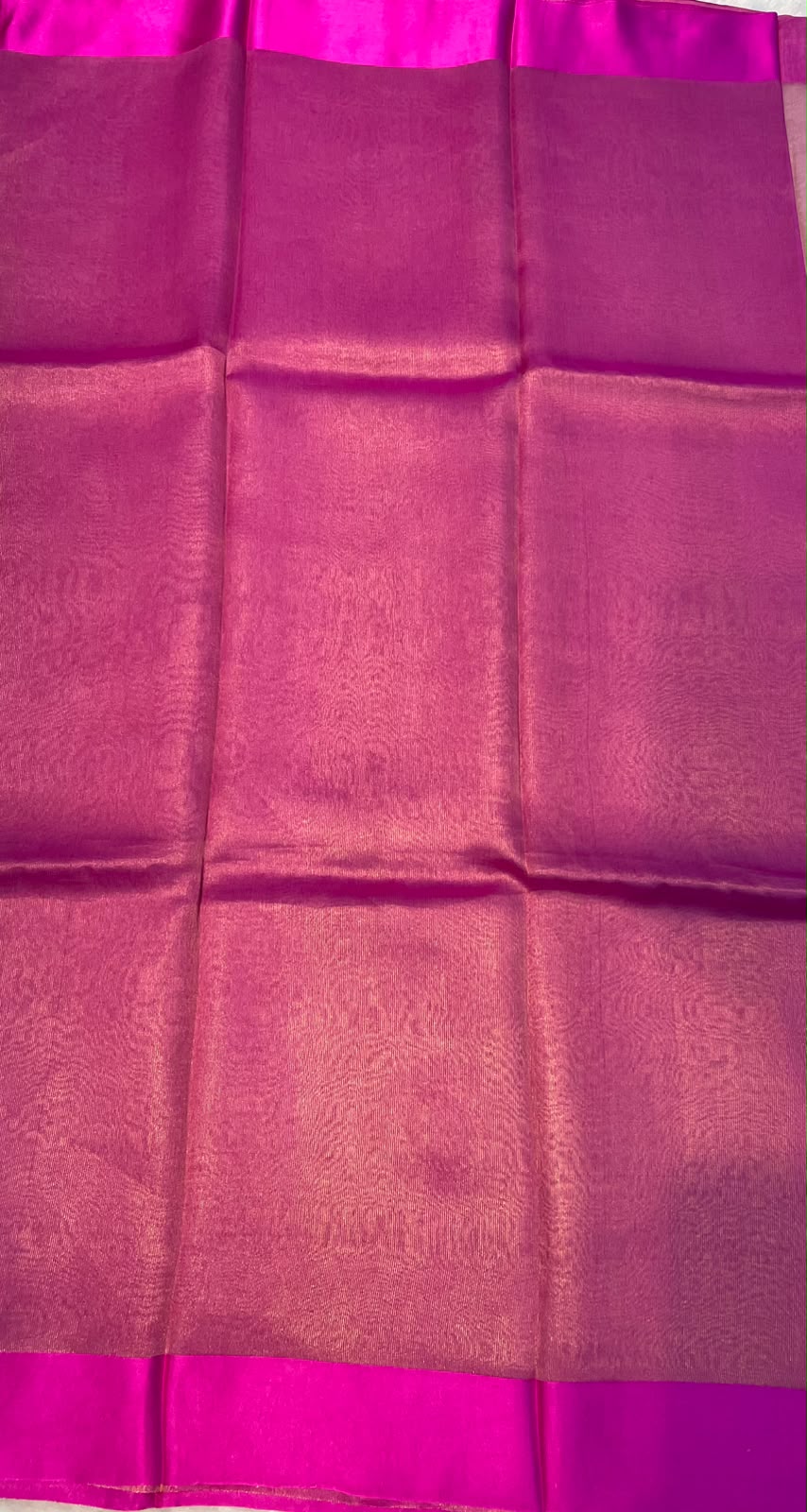 Gold n Pink Pure Tissue Organza Saree 11