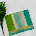 Green 3D Pure Rangkart Kora Stripes Organza saree 02