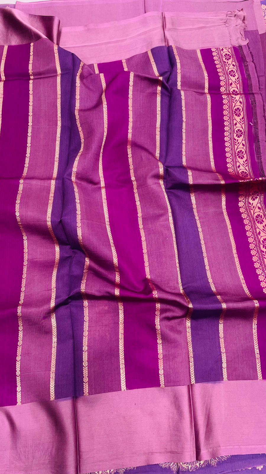 Purple Pure Katan Designer saree 02