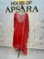 Orange Chinnon Handwork Airline Kurtha 112
