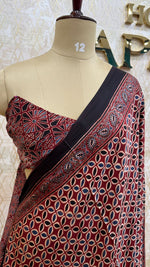 Maroon Pure Modal Silk Ajrak Print Saree 05