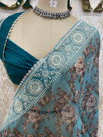 Green Soft Organza Embroidery Saree 49