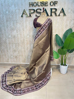 Brown Banarasi Soft Tissue Saree 200