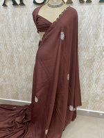 Brown Crepe Saree 29