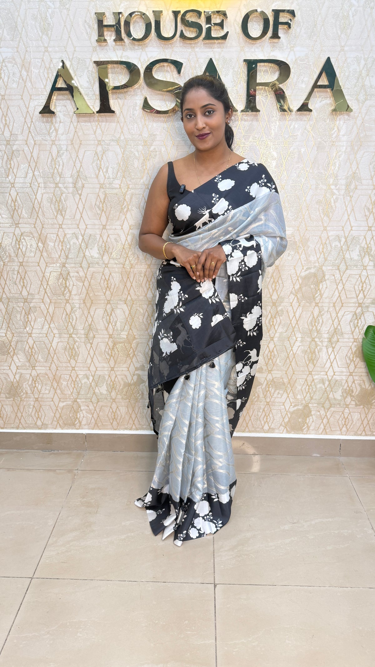 Grey n Black ZariKota Check’s Saree 89
