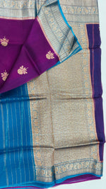 Wine Pure Kora Organza Antique saree 02