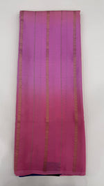 Pink 3D Stripes Pure Mysore Silk Crepe Saree 01