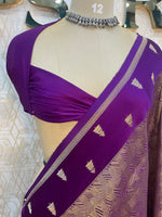 Purple Chinon Brocade Saree 106