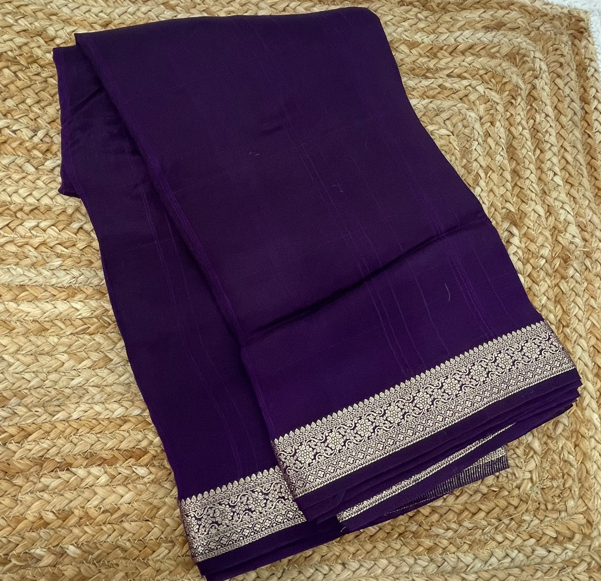Purple Semi Crepe Saree 34