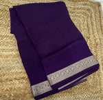 Purple Semi Crepe Saree 34