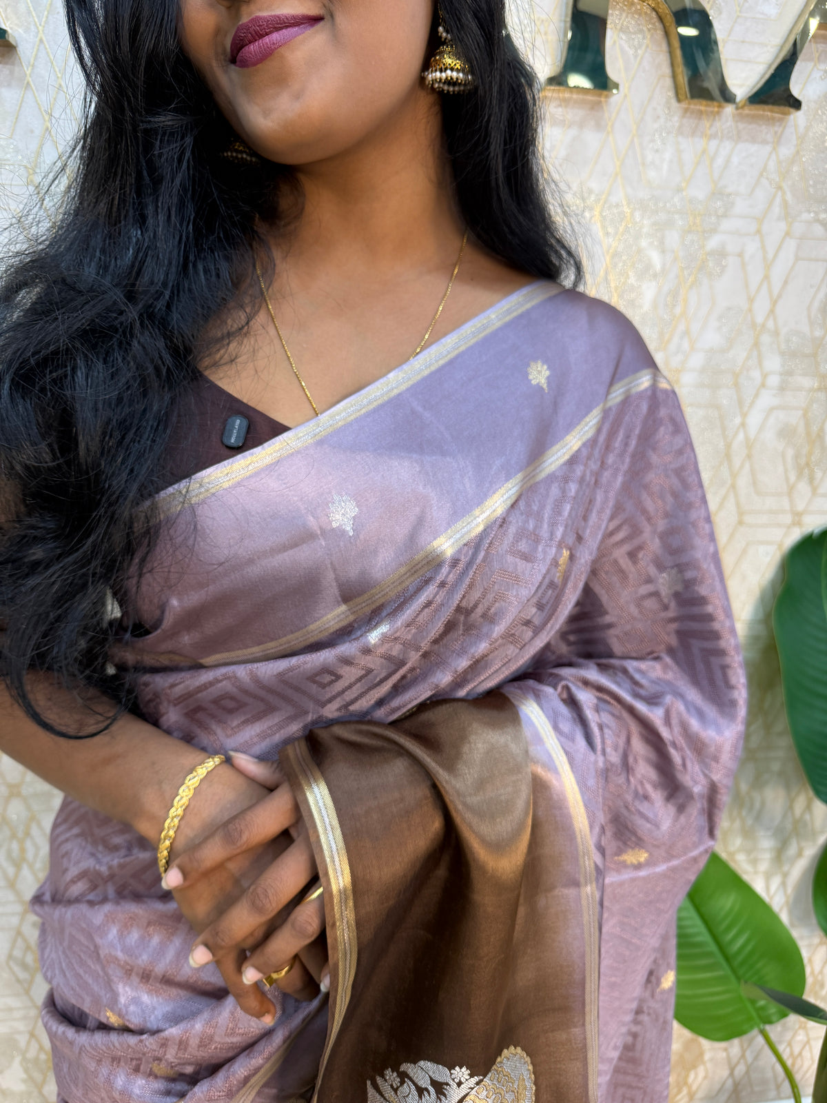 Onion Pink Matka Tussur with Satin Border Saree 14