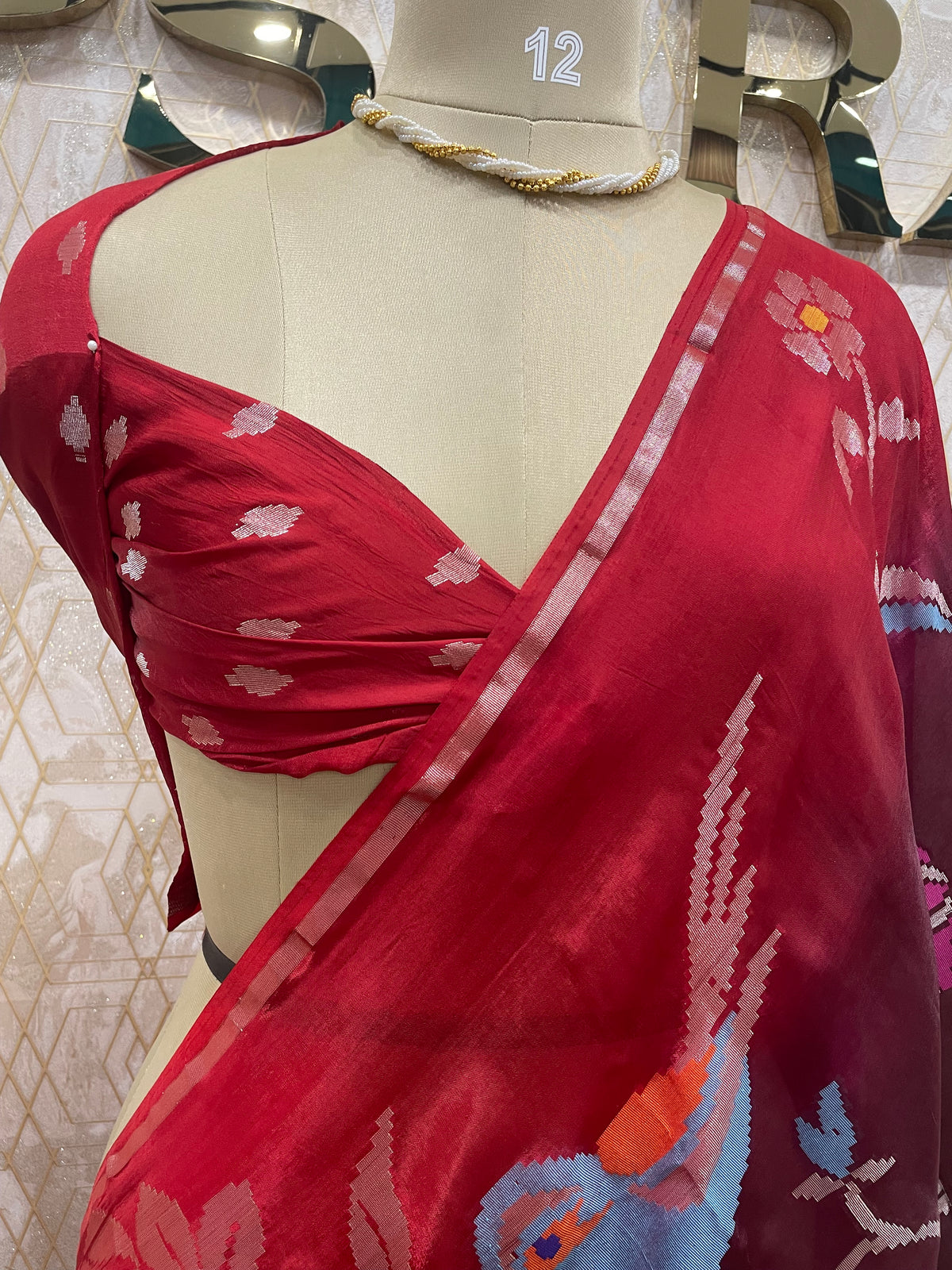 Maroon Paper Silk Saree