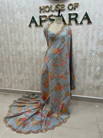 Sky Blue Dola Crepe Silk Saree 25