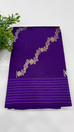 Royal Blue Pure Row Mango saree 02