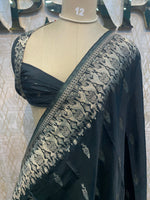 Bottle Green Chiniya Crepe Saree 66